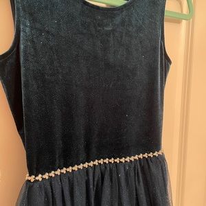 Teal/midnight blue color shimmery dress.